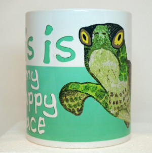 Sea Turtle Happy Face Mug | Funny Mug | Quote Mug