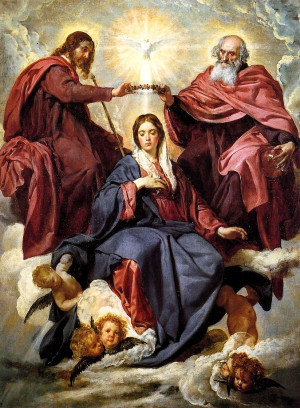 The Coronation of the Virgin is a 17th century painting by Diego ...