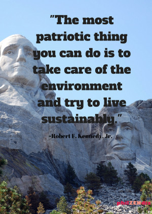 the most patriotic thing you can do is take care of the environment ...