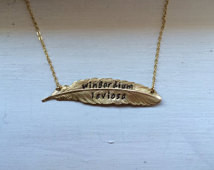 feather quote ne cklace, feather necklace, levitation spell, feather ...