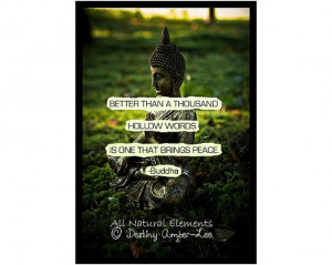 12 Buddha Statue Peace Quote Print / by AllNaturalElements, $18.00