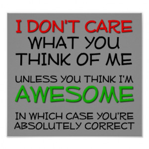 Don't Care, I'm Awesome! Funny Poster Sign