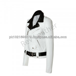 ... Jacket Biker Fashion Winter Coat Two Tone Diagonal Front Zip Modern