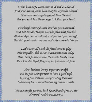 anniversary poems for parents silver 25th wedding anniversary ...