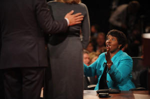 this photo gwen ifill pbs journalist and debate moderator gwen ifill
