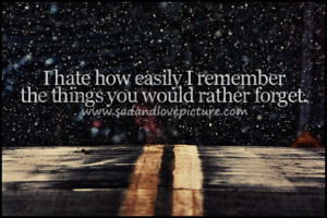 hate how easily i remember the things you would rather forget.