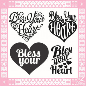 Bless Your Heart Southern Sayings Fun Southern Style Designs DFX / SVG ...