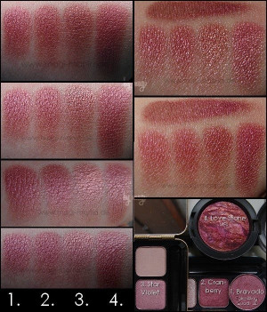 MAC Cranberry vs Star Violet vs Love Stone vs Bravado
