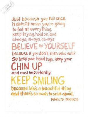 Keep your chin up quote