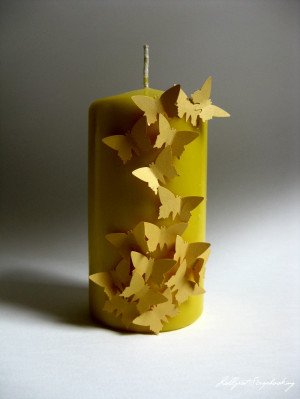 Here is another candle made for Iza.Last week I bought a new butterfly ...
