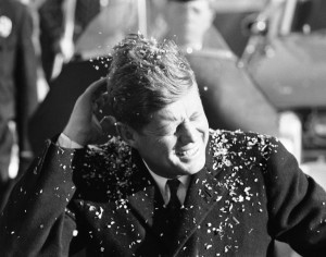 ... President) John F. Kennedy (1917 - 1963) campaigns in Illinois, 1960