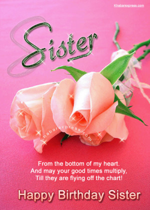 Happy Birthday dear Sister from bottom of the heart