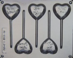 Details about Heart Valentine Sayings Lollipop Chocolate Clear Plastic ...