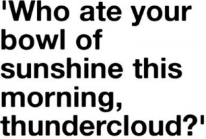 funny who ate your bowl of sunshine this morning thundercloud quote