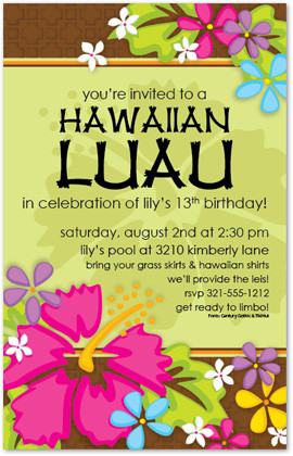 Tropical Luau Party Invitations