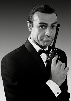 james bond sean connery black and white