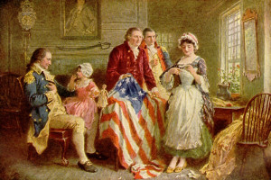 Betsy Ross Making the First Stars-and-Stripes American Flag