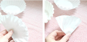 Step 1: Fold filters (one at a time) in half.