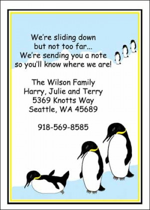 Penguins on Ice Housewarming Invitation Cards areBecoming Very Popular ...