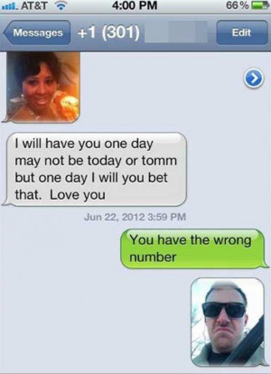 Funny love text message to the wrong person
