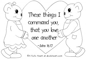 Bible verse coloring page for Valentine's Day