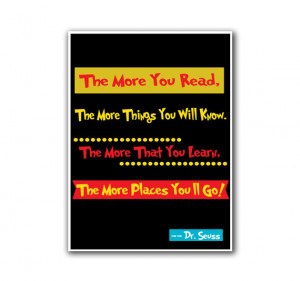 Dr. Seuss Art Poster Reading Quote Wall Decor (S30)