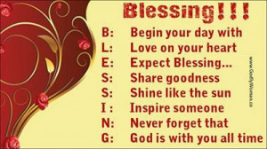 Thank God for His blessings