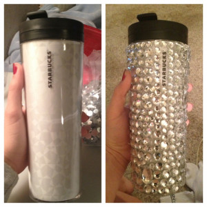 in love. #diy #starbucks #cup #bedazzled #sparkles #winter #craft ...