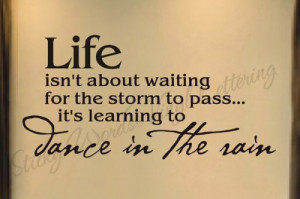Life isnt about waiting 18x36 Vinyl Lettering Wall Quote Words Sticky