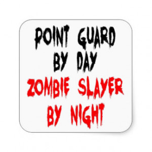 Zombie Slayer Point Guard Square Stickers