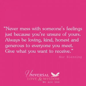 Be kind, do unto others, love.