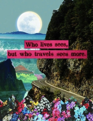 who travels sees more travel picture quote