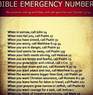 ... numbers: Emergency Bible, Bible Emergency Numbers, Bible Verses