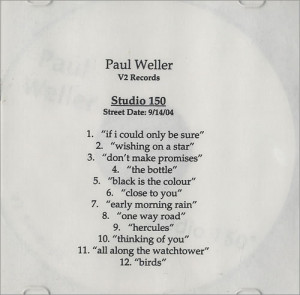Paul Weller Studio 150 USA Promo Deleted CD R acetate V2 Records