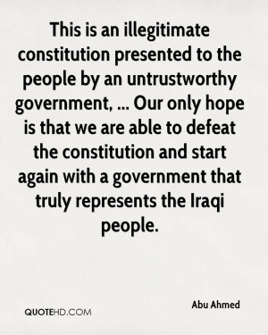 This is an illegitimate constitution presented to the people by an ...