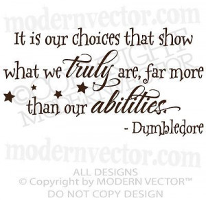 DUMBLEDORE Quote Harry Potter Vinyl Wall Decal CHOICES