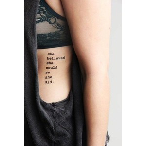 Quote Tattoo for Girls Side Tattoo Rib Tattoo Believe Tattoo