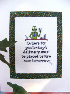 Cross Stitch Pictures of Whimsical Frogs with Wise & Witty Sayings ...