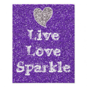 girly_purple_glitter_live_love_sparkle_quote_poster ...