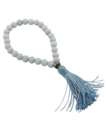 27 Beads Stretchy Wrist Mala Blue Jade