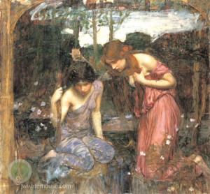 John William Waterhouse: Nymphs finding the head of Orpheus (study ...