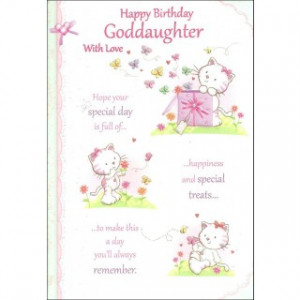 Happy Birthday Goddaughter With Love' Girls Birthday Card - Cute ...