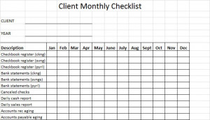 Clients month-end checklist