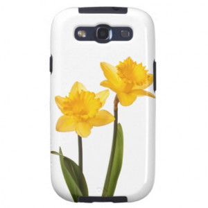 Yellow Daffodils on White - Daffodil Flower Blank Galaxy S3 Cover