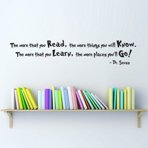 dr seuss quote wall decal medium the more that you read dr seuss wall ...