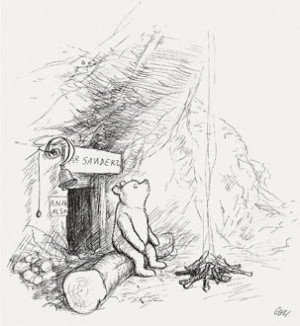 Pooh in an illustration by E. H. Shepard