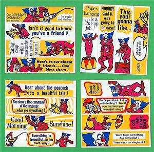 Bozo-the-Clown-Set-of-16-Quotes-1970-Stickers-Old-Stock