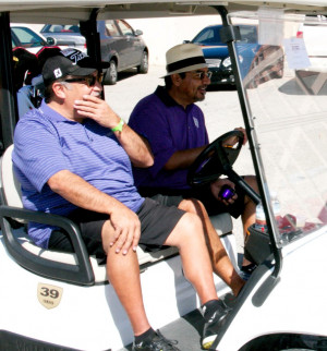 George Lopez and RJ at Celebrity Golf Classic 2013