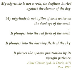 Partial poem by Aime Cesaire 
