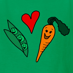 Design ~ Peas Love Carrots Cute Vegetarian Vegetable Kid's T-Shirt